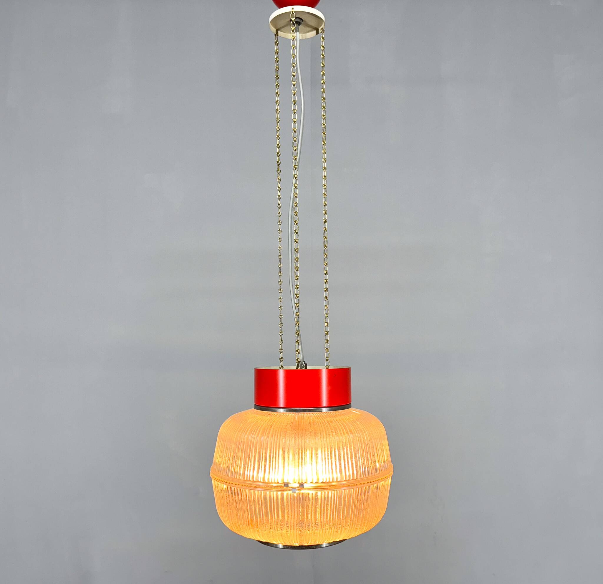 1960's Glass & Metal Pendant, Czechoslovakia