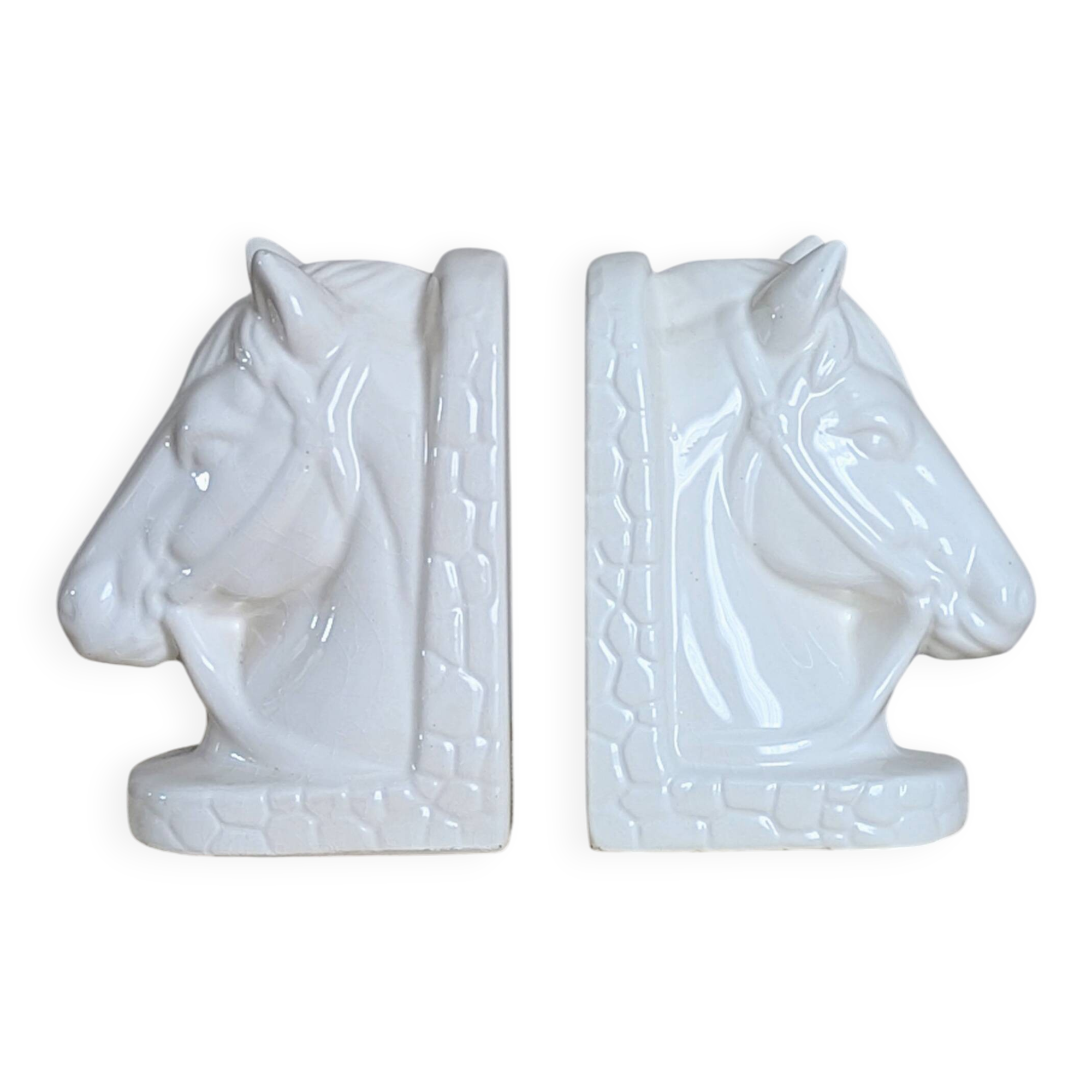 Beautiful pair of vintage ceramic bookends (D-0022)