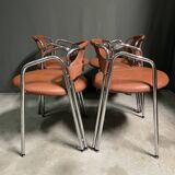 Set of 4 Italian designer chairs 1970's