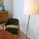 Vintage green velvet armchair 1960 suede