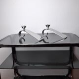 Pair of comma candlesticks by matthew hilton, England, 1980