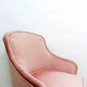 Fauteuil en tissu et bois de style mid-century, années 1950