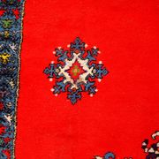 Tapis vintage fait main Berbère en laine rouge éclatant (170cm x 240cm)