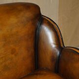 Art Deco canapés by Harry & Lou Epstein, hand-dyed leather.