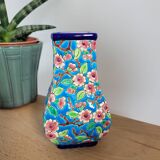 Longwy enamel vase with cherry blossoms