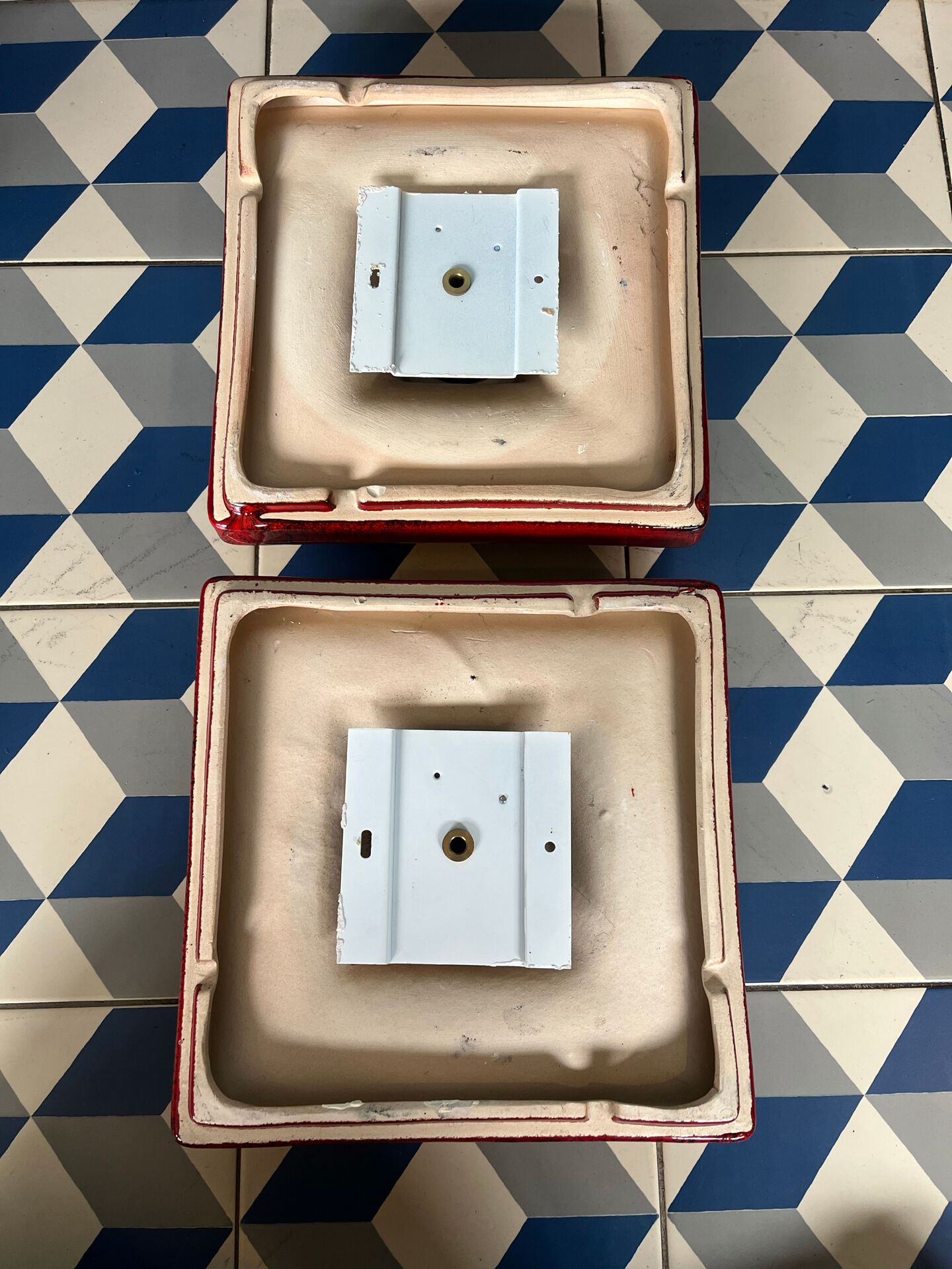 Pair of Hustadt Leuchten ceramic wall lights