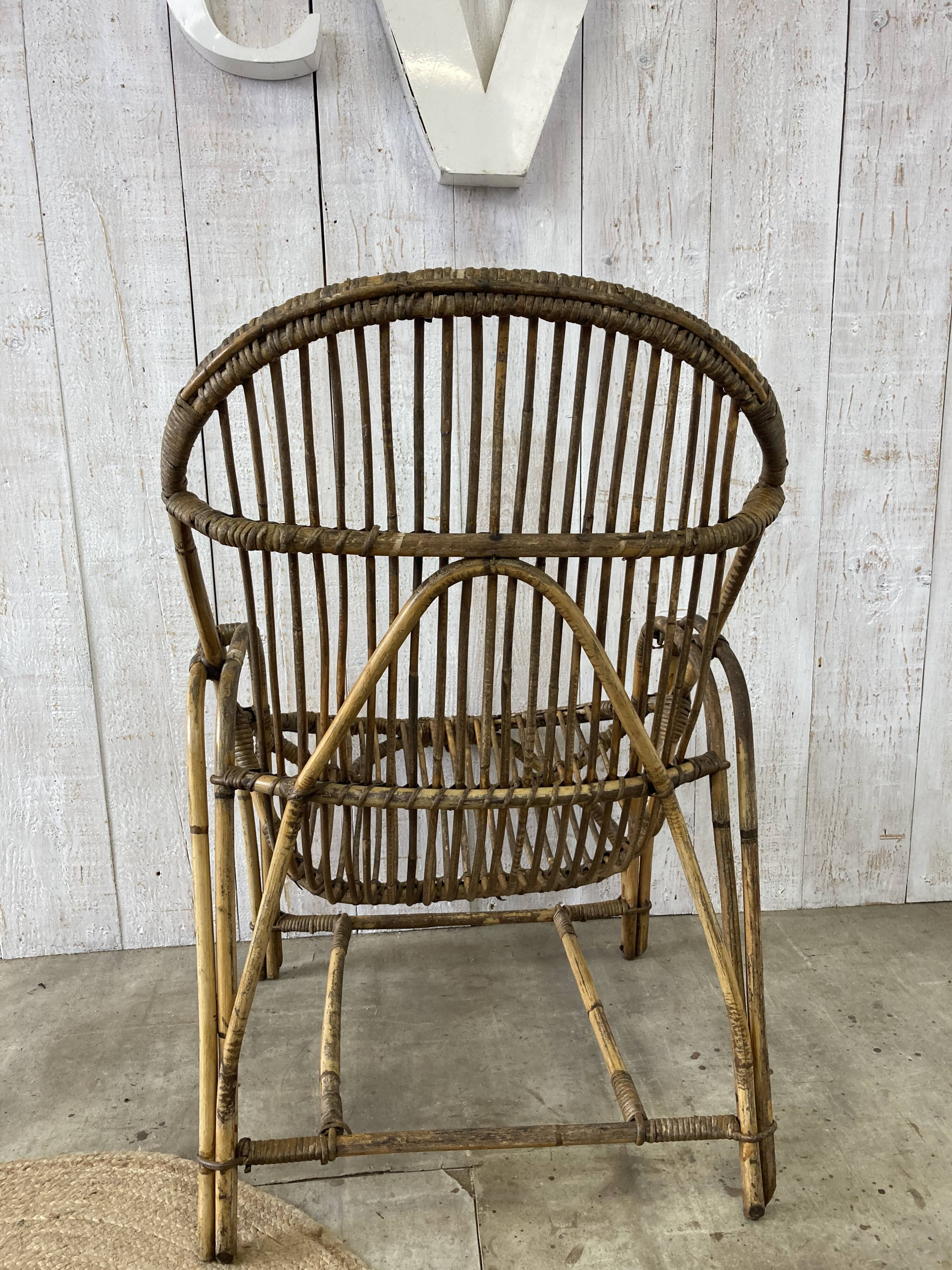 Vintage rattan armchair