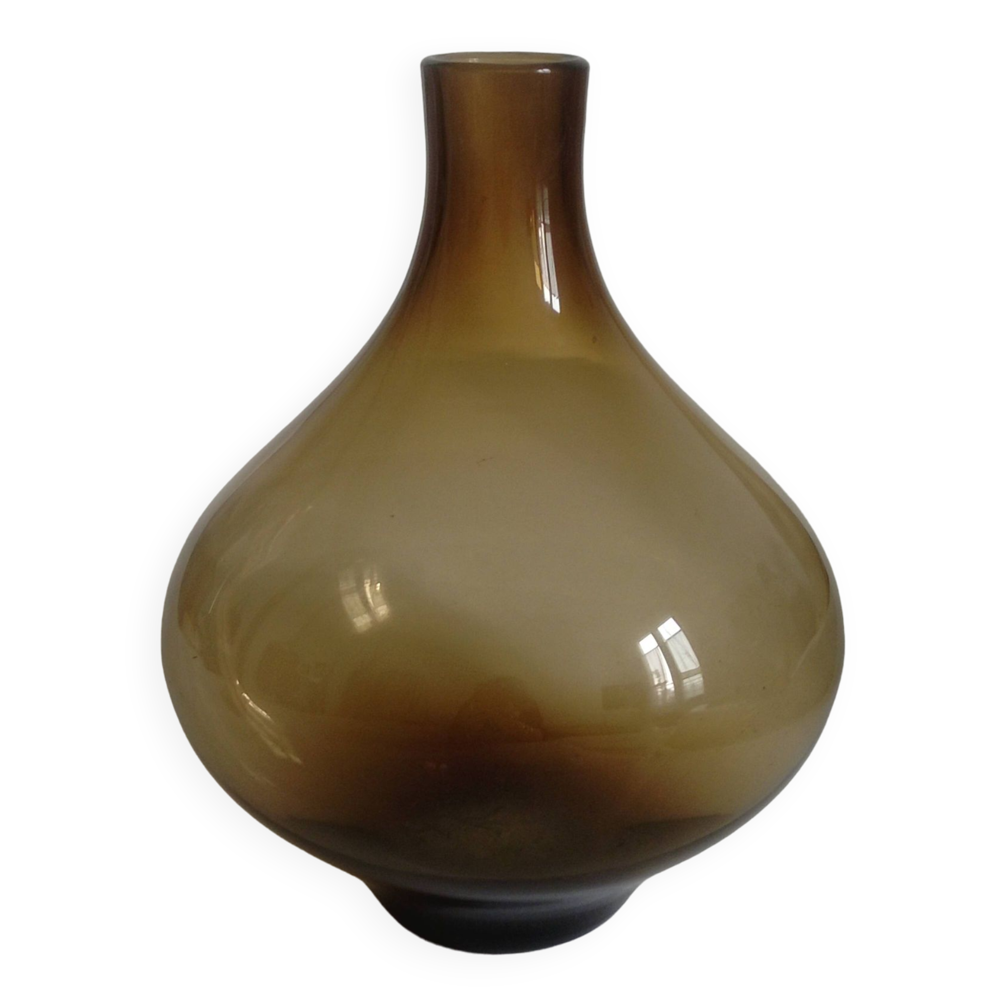 Brown smoked glass vase
