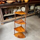 Dark wood corner wall shelf