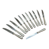 Set of 12 large silver-plated knives from the French Navy