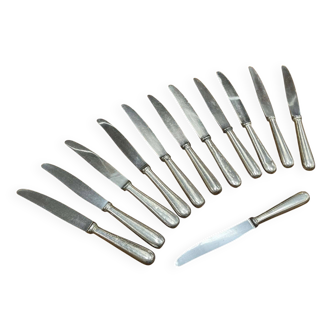 Set of 12 large silver-plated knives from the French Navy
