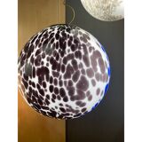 Blue and Black Murrine Sphere Pendant in Glass