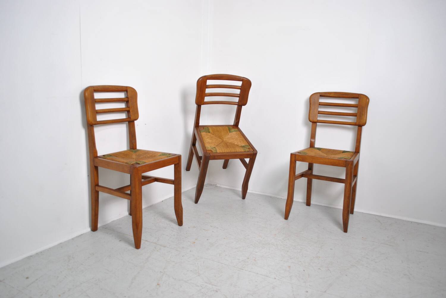 3 chaises style Pierre Cruege 1950