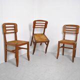 3 chairs attributed to Pierre Cruege 1950