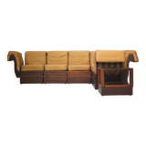 1970s Modular Beechwood Sofa by Frigerio – Original Fabric Upholstery, Set of 6