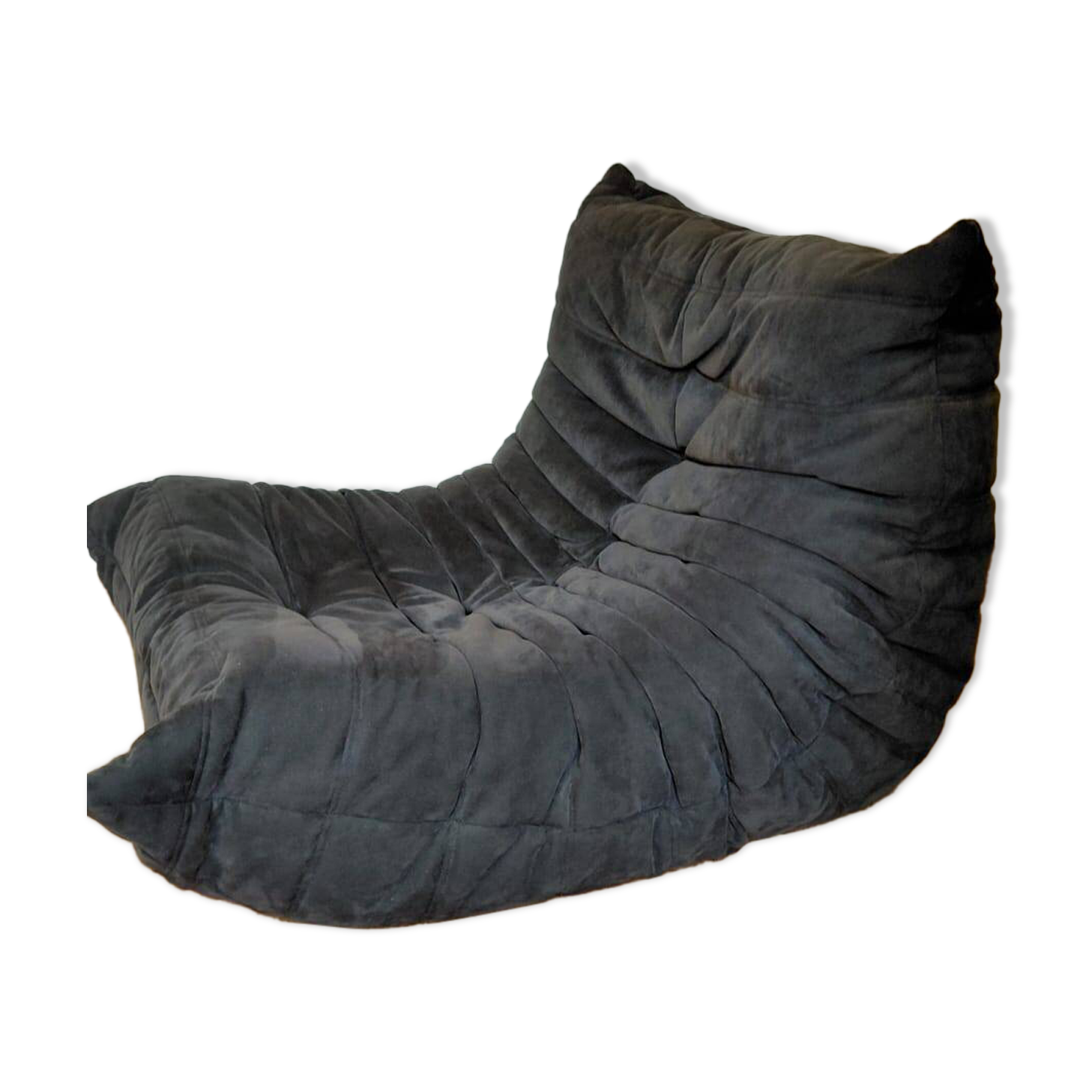 Togo armchair by Ligne Roset in anthracite alcantara.