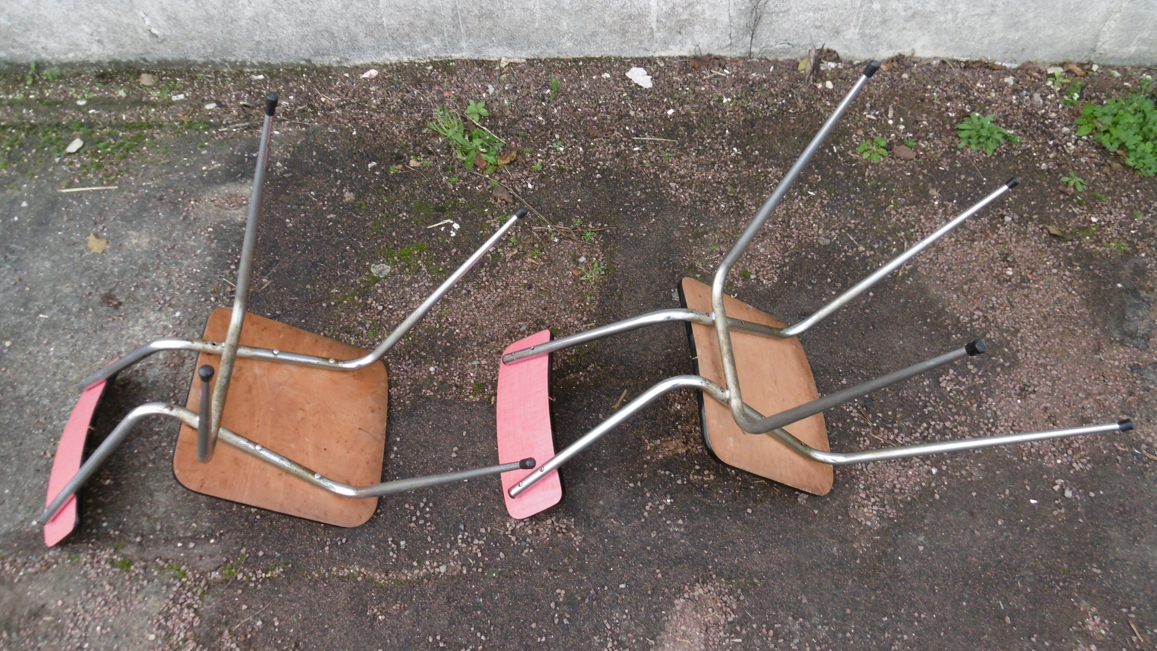 Set of 2 chairs in formica Red