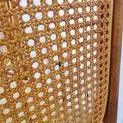 Set of 4 Vintage Bentwood Dining Chairs: Cane Back, Leather Seat, Thonet St
