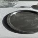 Vintage circular plate with pearl stripe D27