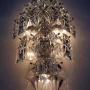 Large Crystal Glass Flush Mount from Kinkeldey, Germany, 1970s