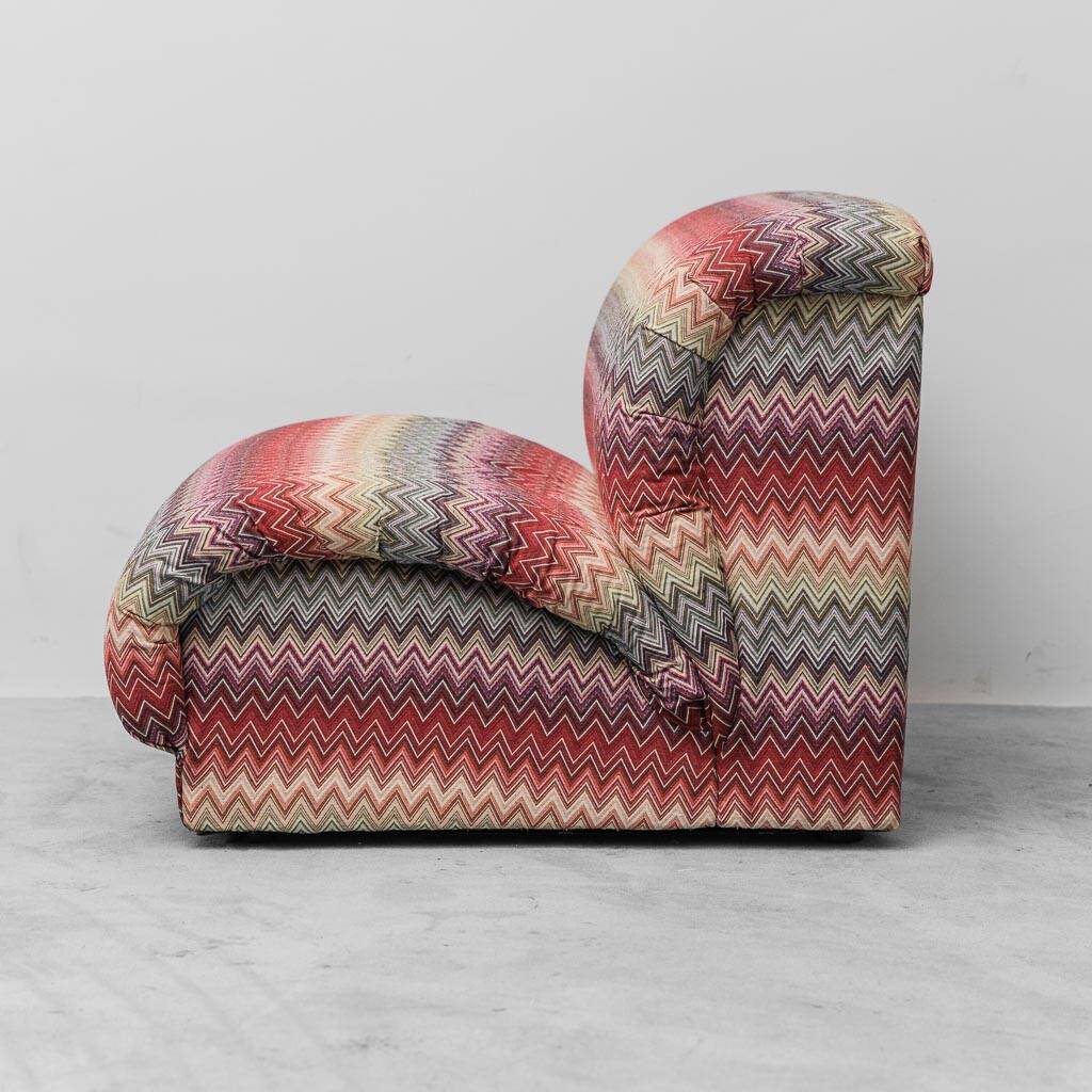 Missoni Doimo fabric armchair 1970s vintage modernism