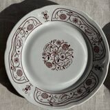 Set of 6 vintage dessert plates made in Poland with a plant motif.
