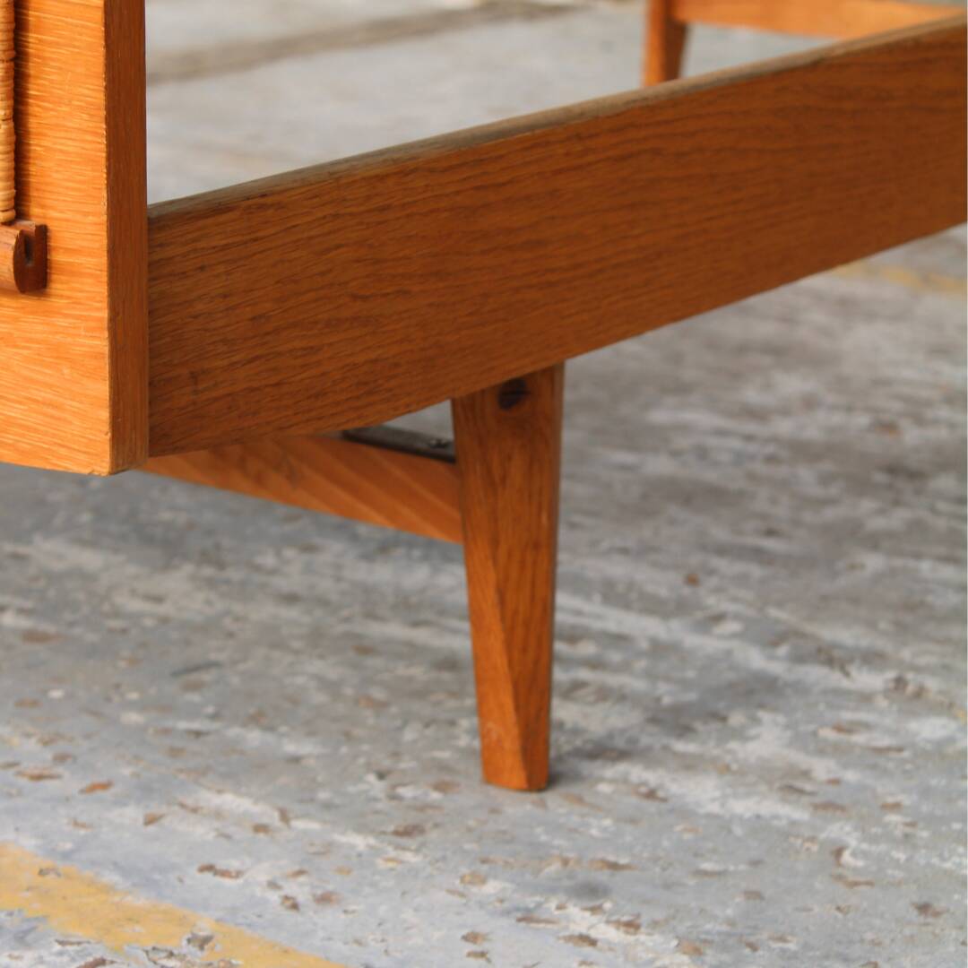 Pair of twin beds and bedside tables 1950