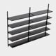 Système d'éléments muraux vintage en métal anthracite du milieu du siècle, années 1960
