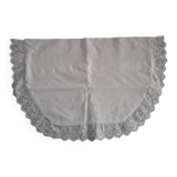 Antique embroidered half-moon crib pillowcase