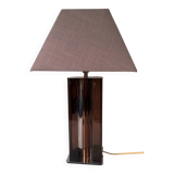 Designer lamp in smoked plexiglass and chromed metal 1970