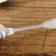 Set of 6 silver metal dessert spoons