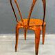 Set of 6 industrial metal dining chairs by Joseph Mathieu, painted steel, 1920s, France