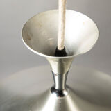 Scandinavian suspension lamp in brushed aluminum