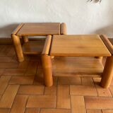 Pair of elm bedside tables