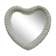 Miroir coeur en rotin blanc vintage 60-70, 47cm