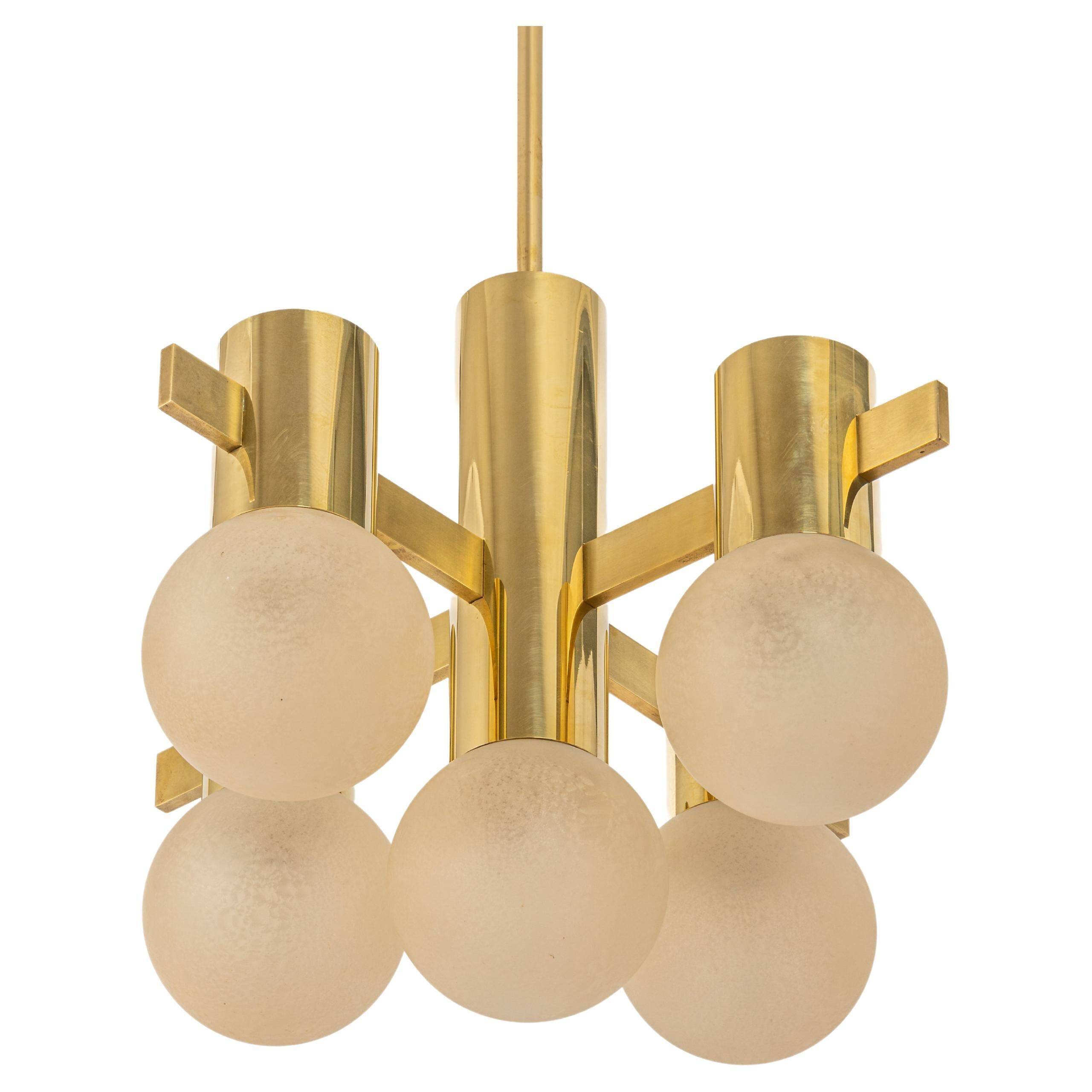 Sciolari chandelier in brass, Italy, 1960s.