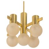Sciolari chandelier in brass, Italy, 1960s.