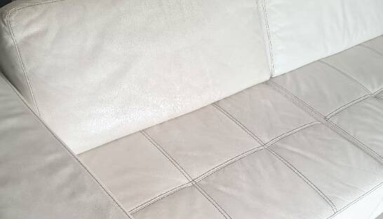 White leather corner sofa