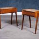 Teak Bedside Tables with Cork Top by Ølholm Møbelfabrik, 1960s, Set of 2