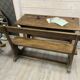 Double wooden school desk, 19th century