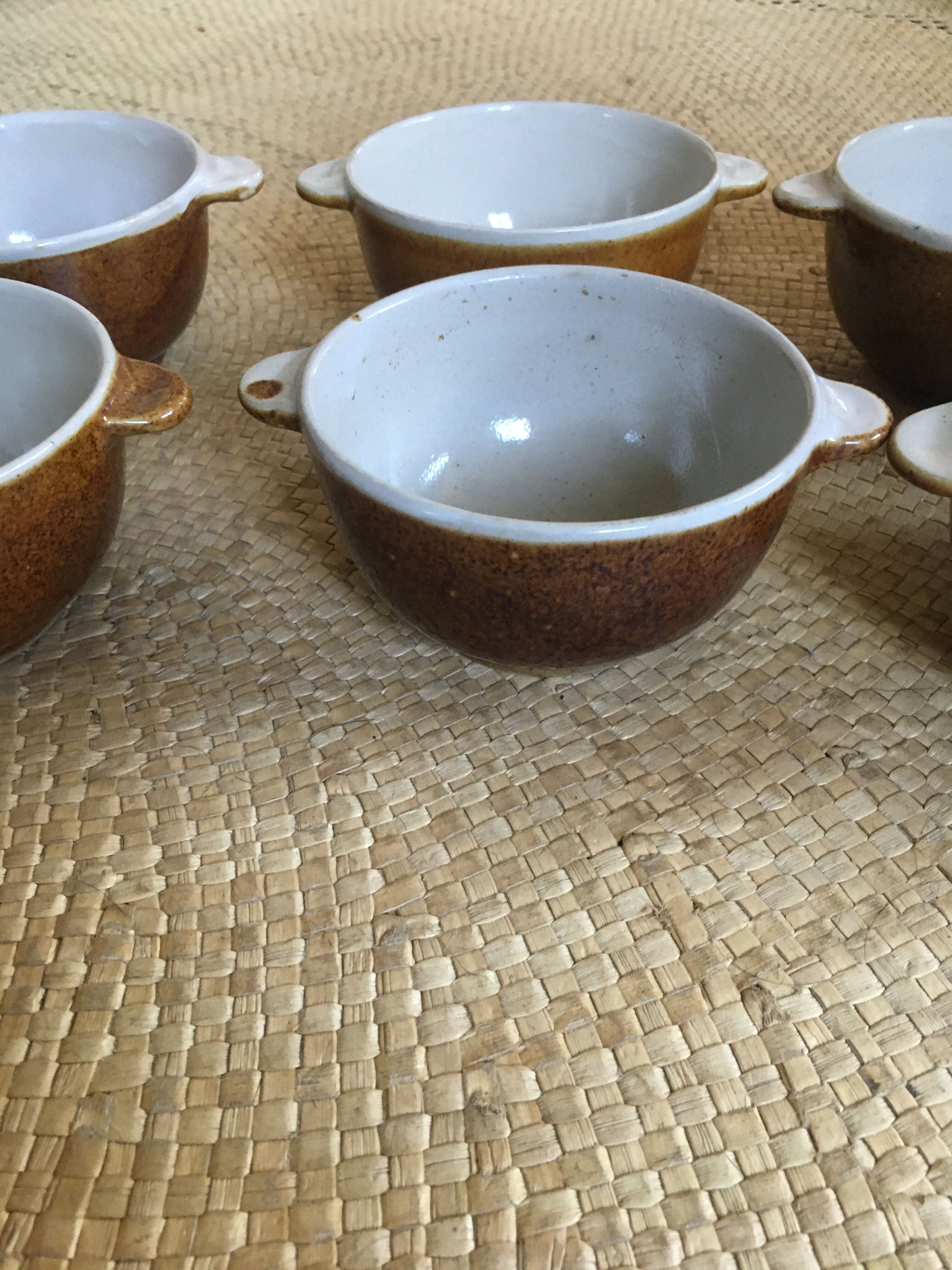 Series of 6 sandstone bowls