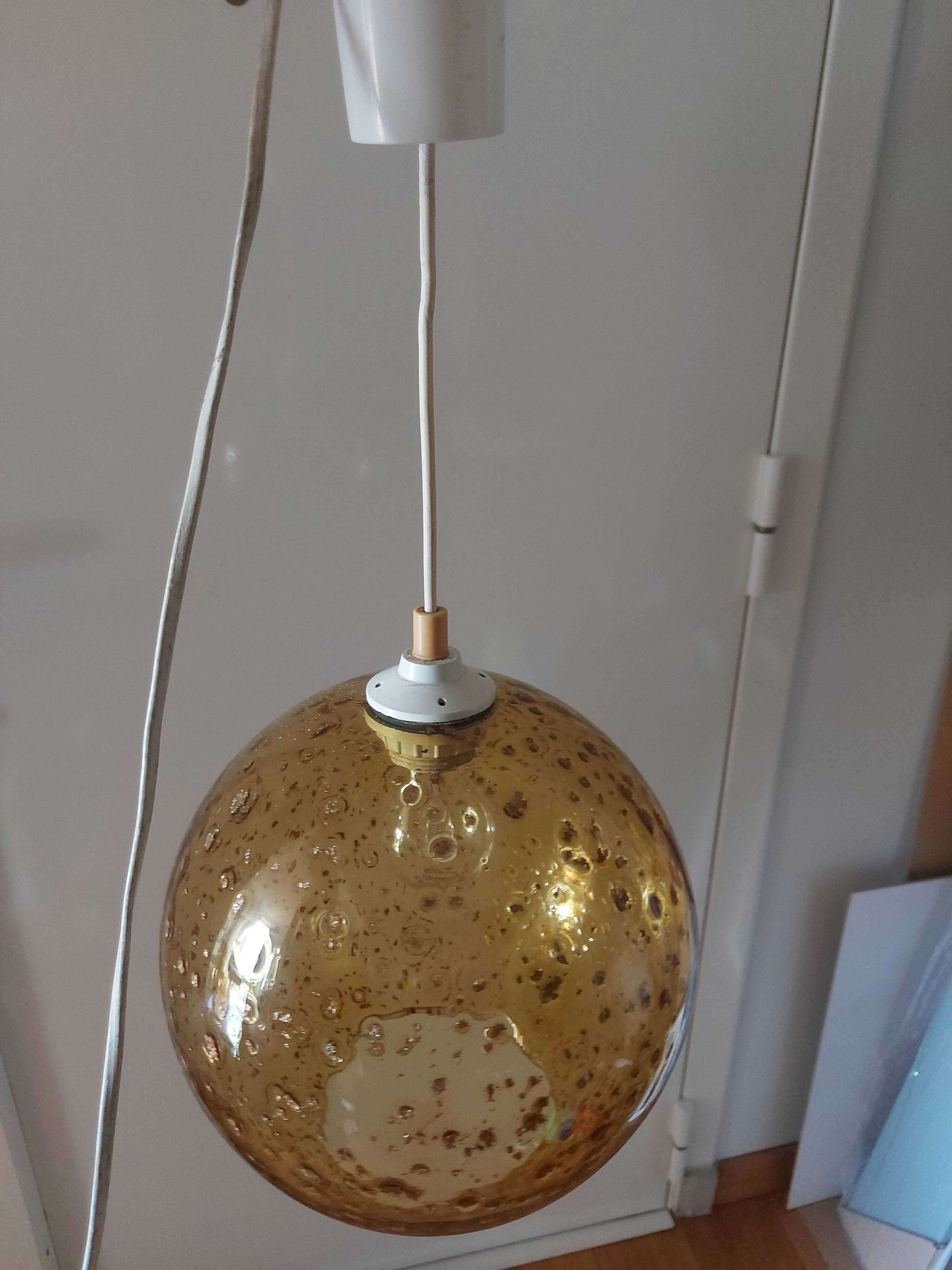 Vintage blown glass pendant lamp
