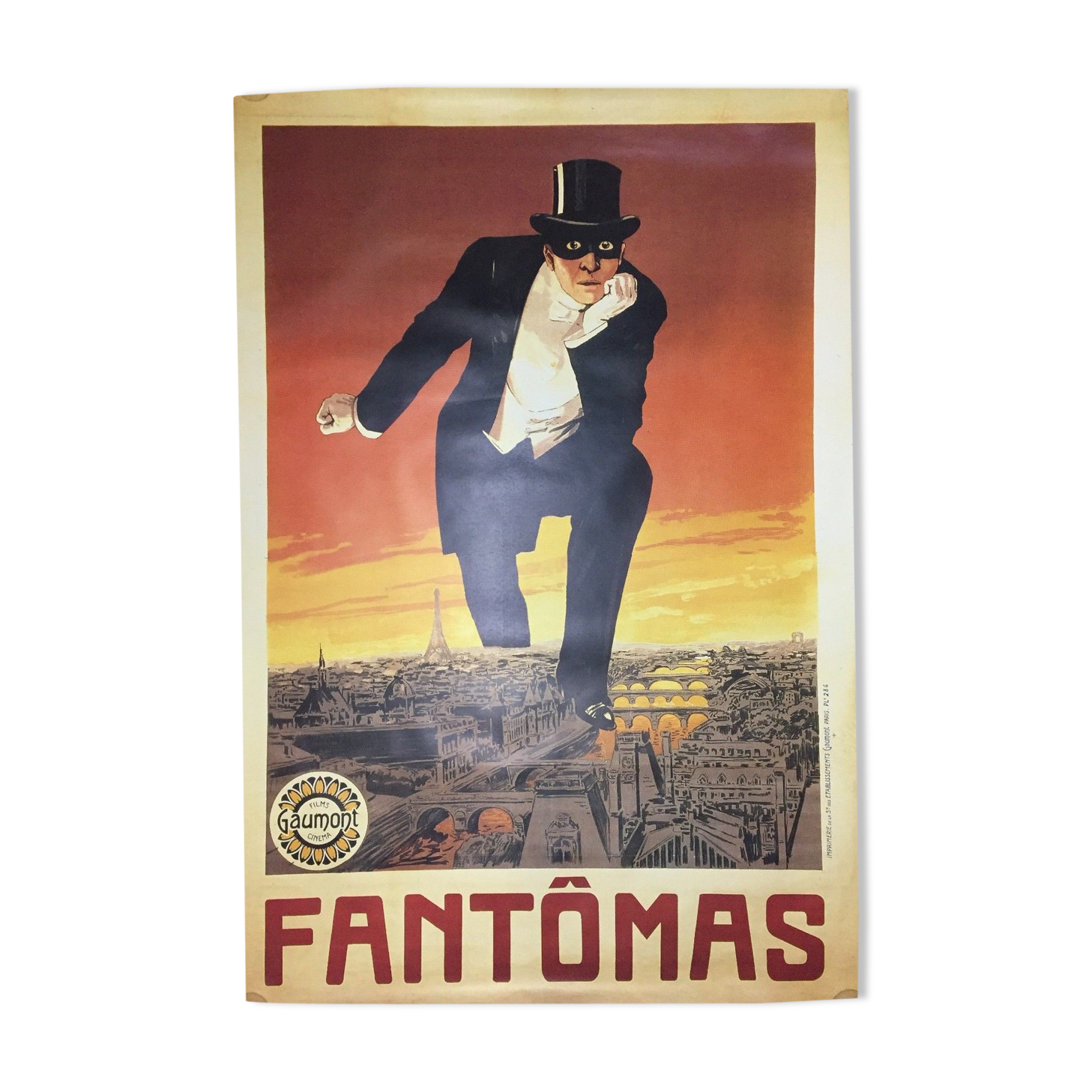 Displays fantômas in the shade of the guillotine of louis feuillade 120x160cm