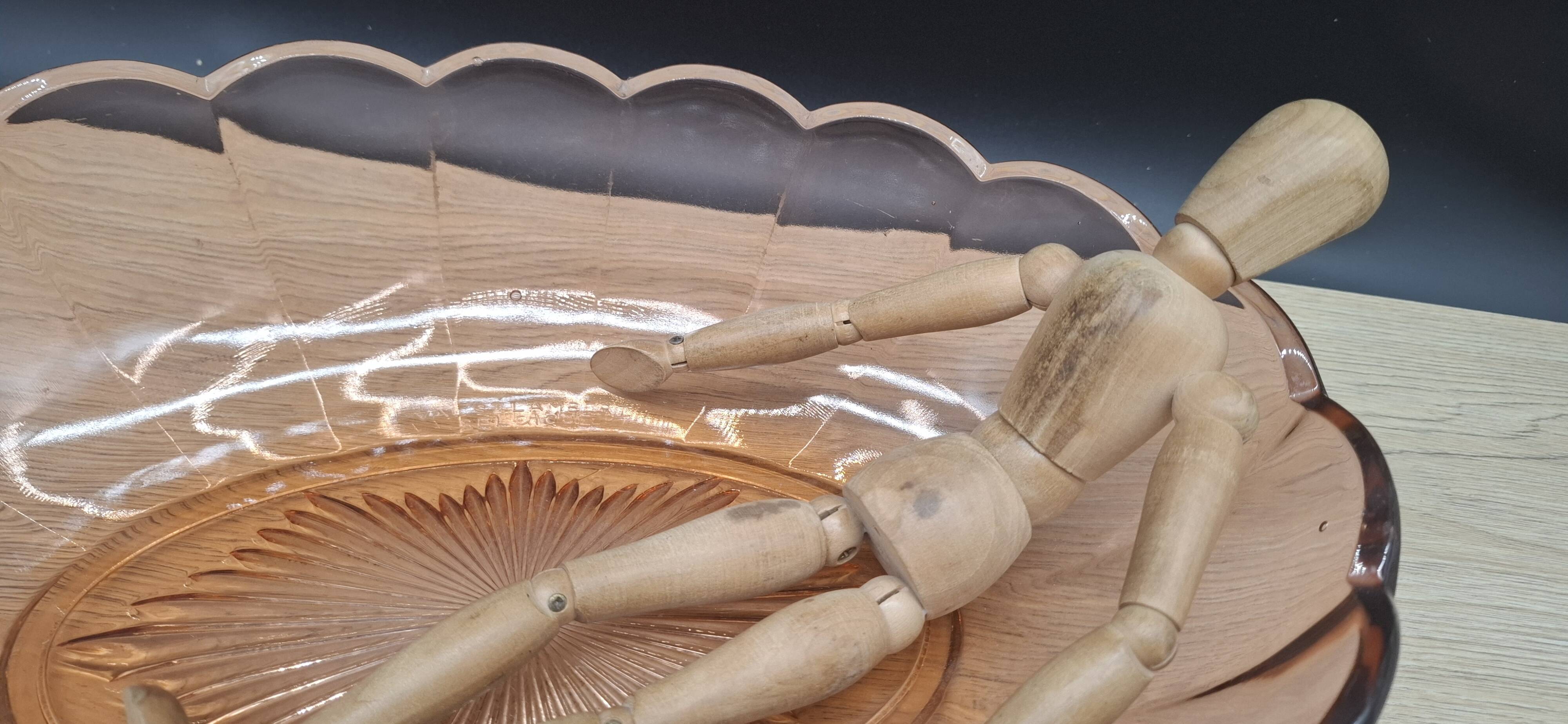 Val Saint Lambert pink salad bowl