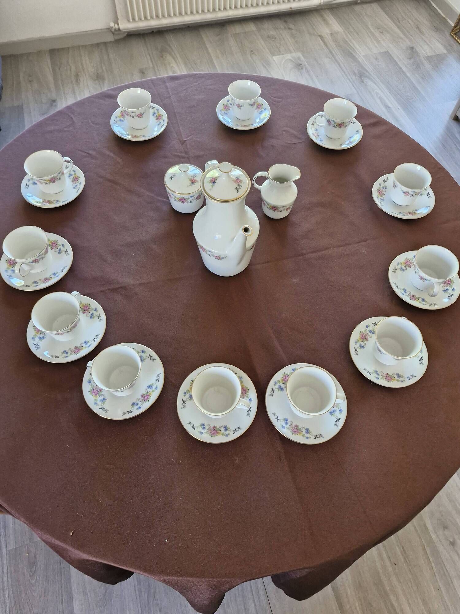 Vintage coffee service bavaria germany – porcelain with floral decoration