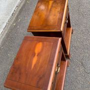 Pair of English yew wood bedside tables – Bradley Made in England 19