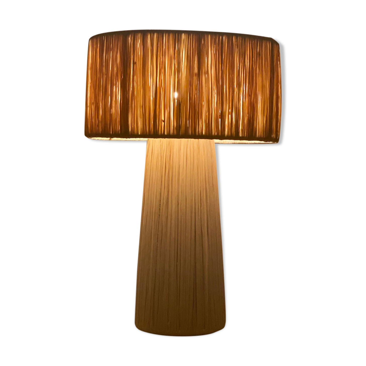 Minimalist rattan bedside lamp