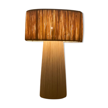 Minimalist rattan bedside lamp