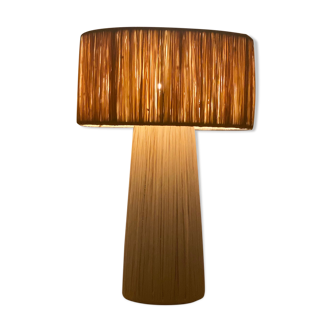 Raffia minimalist bedside laying lamp