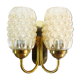 Graewe vintage wall applique double lights, amber bubble glasses. Year 50 60